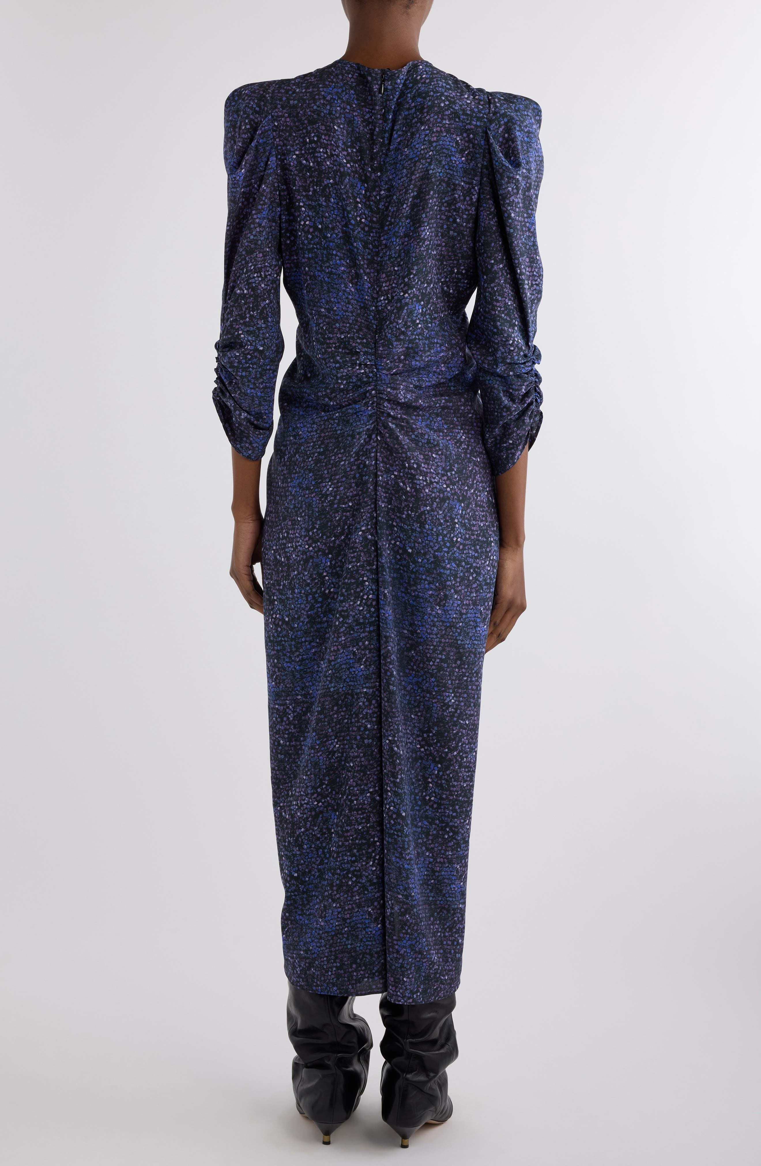 Isabel Marant Albini Stretch Silk Midi Dress in Midnight at Nordstrom - 2