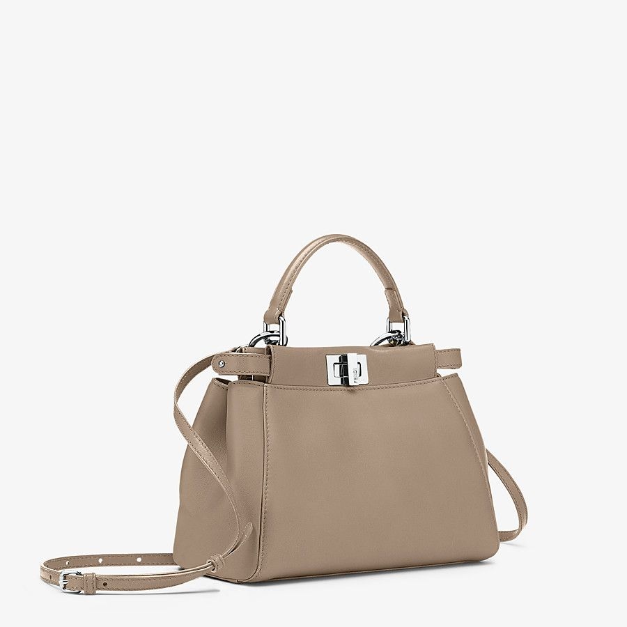 Dove gray leather hand bag - 3