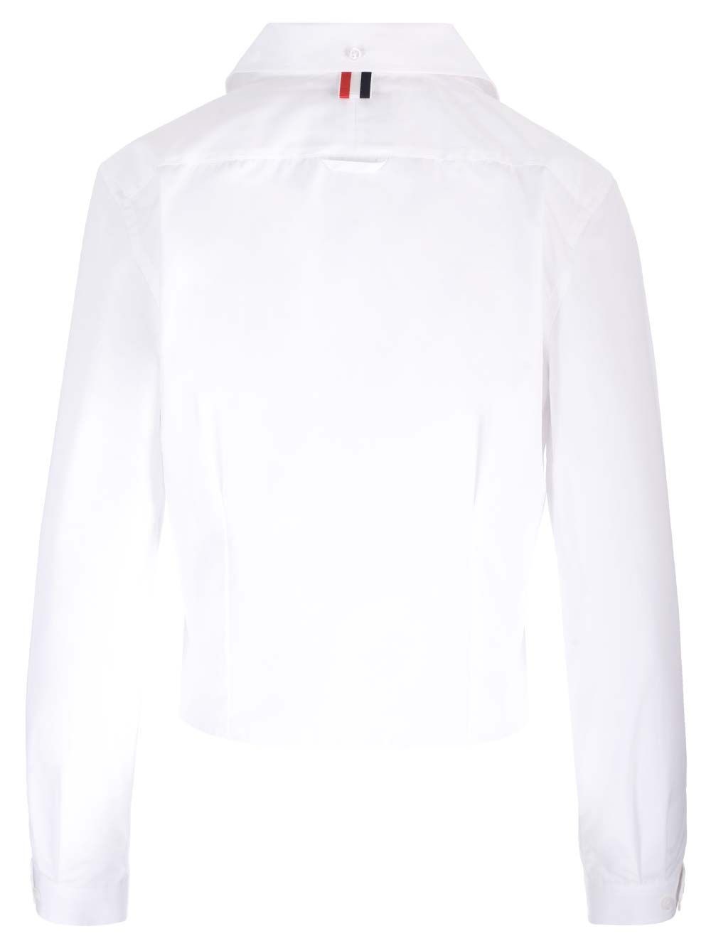 Cropped Shirt Tops White - 2