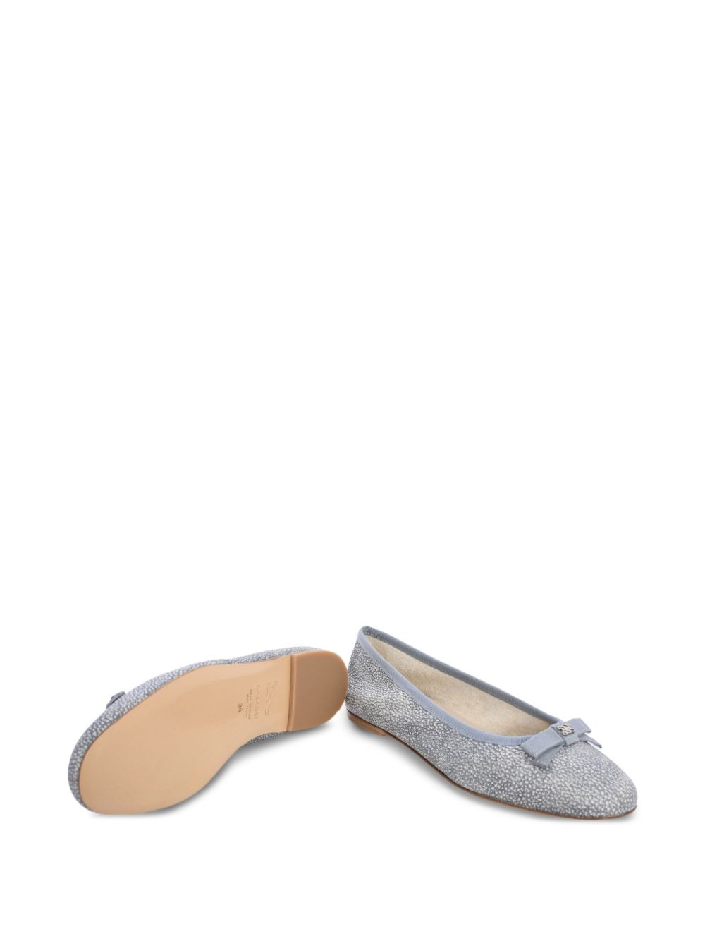 bow-embellished calf leather flats - 6