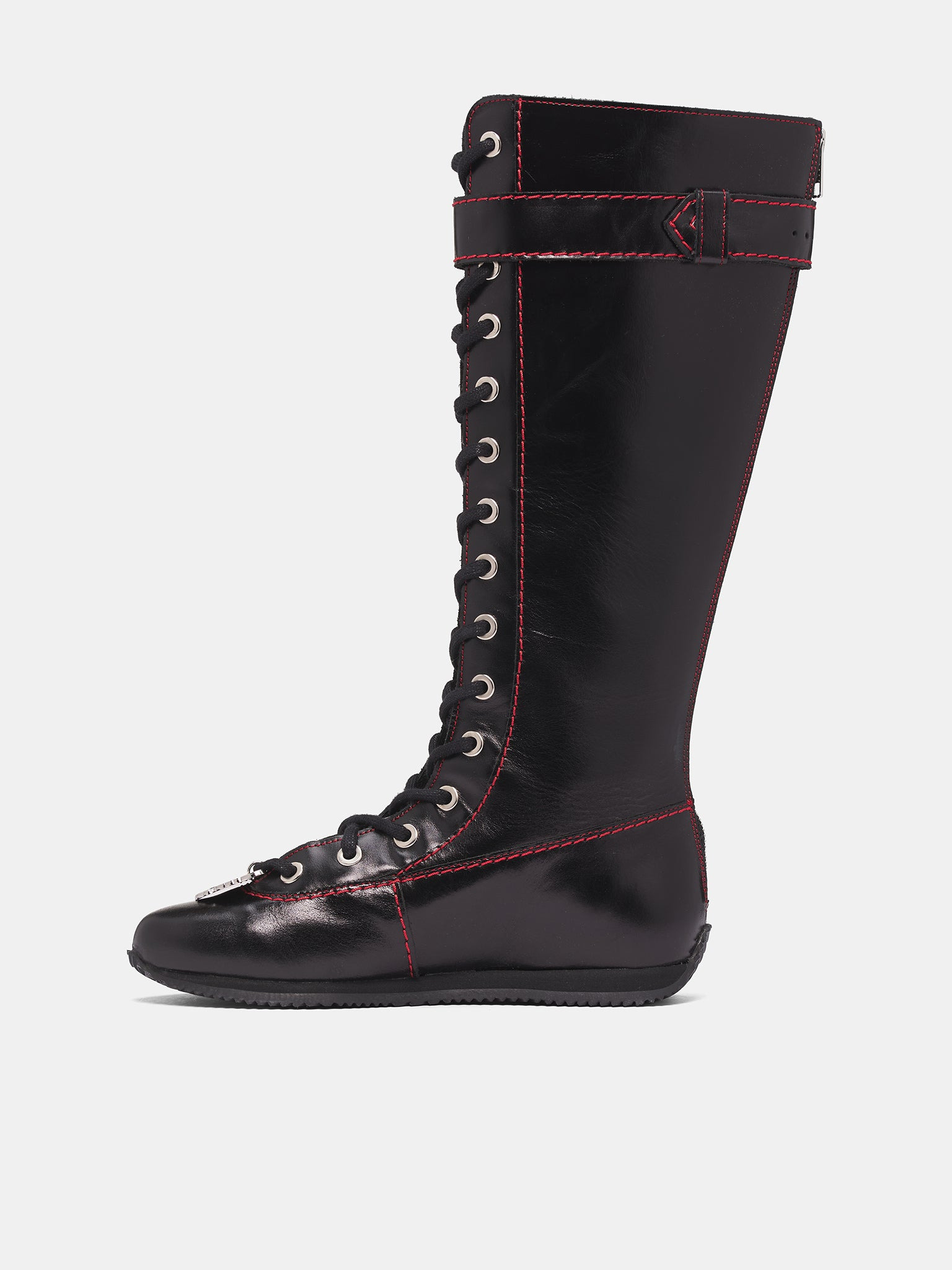 Black Leather Stefanie High Boots - 3
