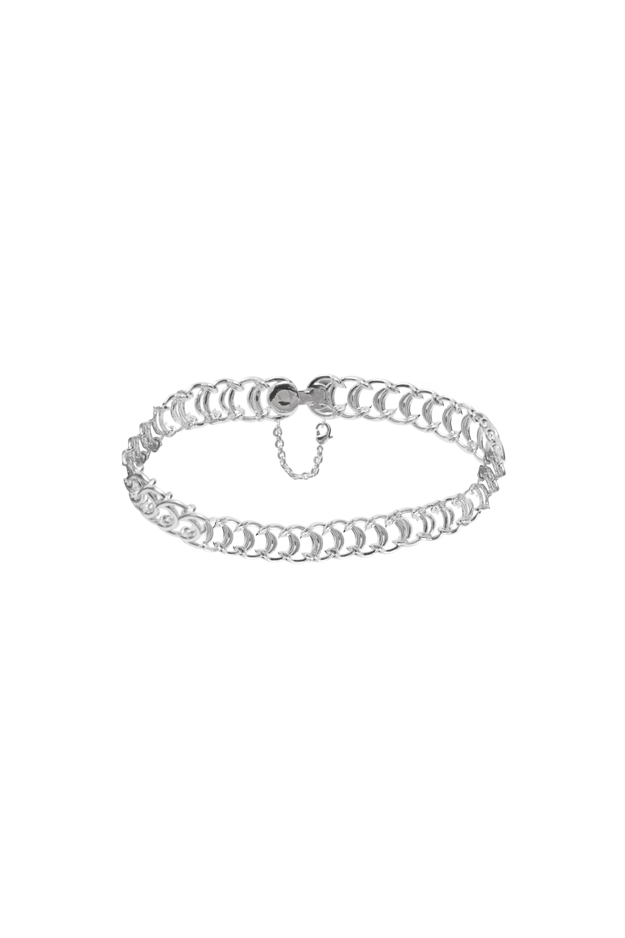 Regenerated Tin Moon Chain Necklace - 1