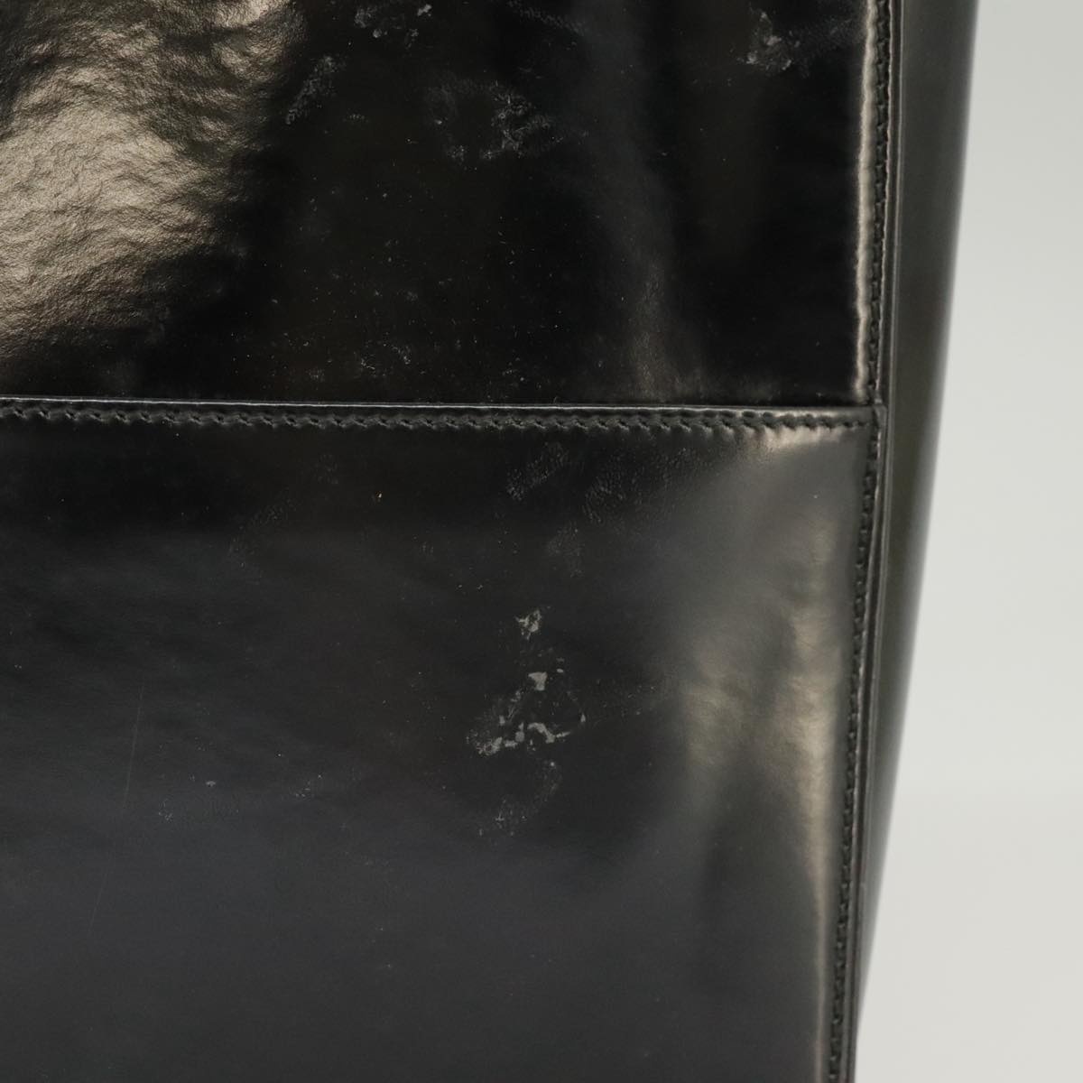 GUCCI Tote Bag Patent Leather Black Silver 002 002 - 4