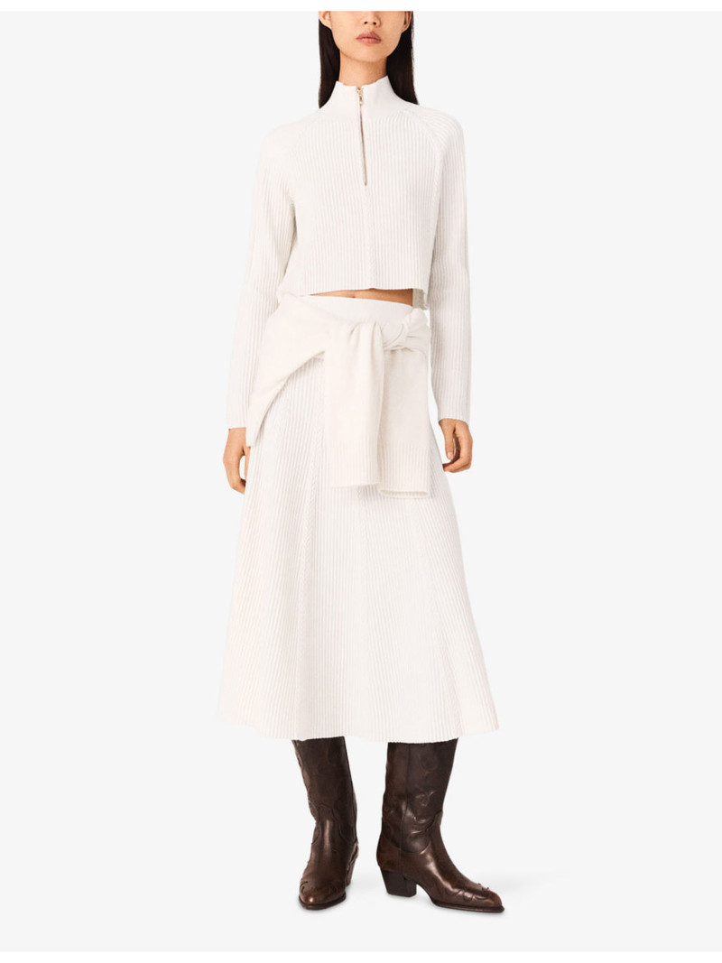 maje Half-Zip Cropped Knitted Jumper outlook