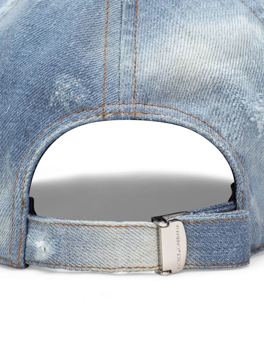 logo-plaque distressed baseball cap - 2