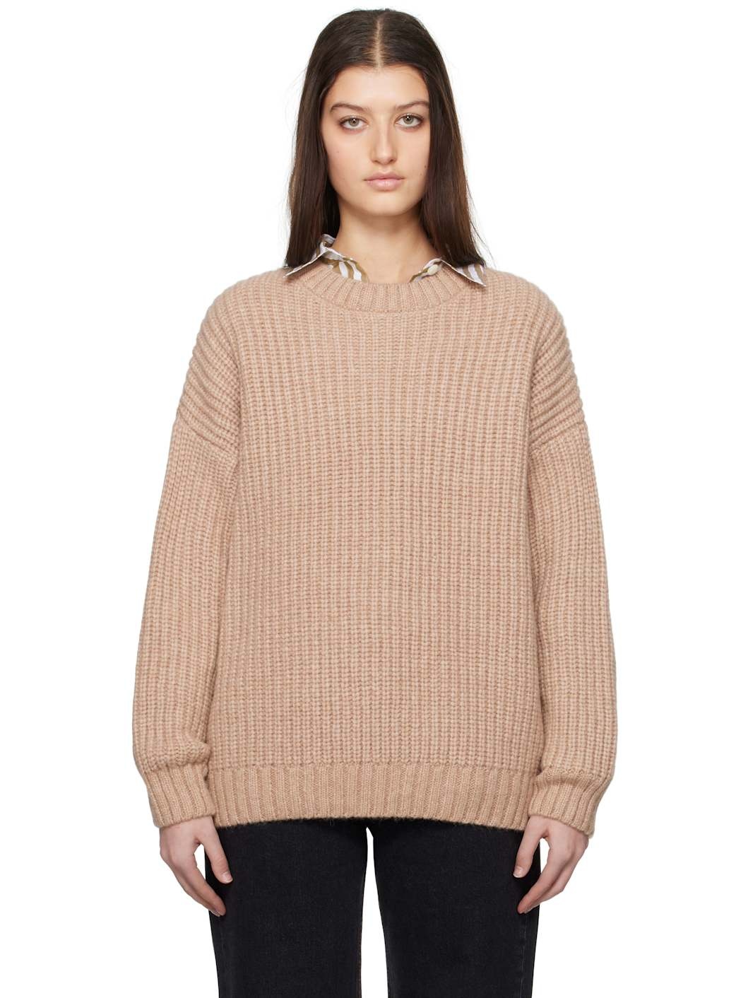 Tan Sydney Crew Sweater - 1