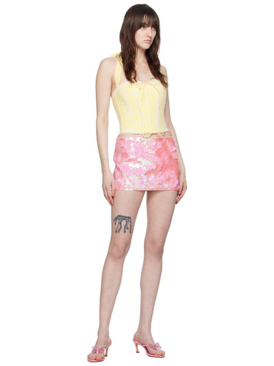 GUIZIO Pink Paillette Miniskirt outlook