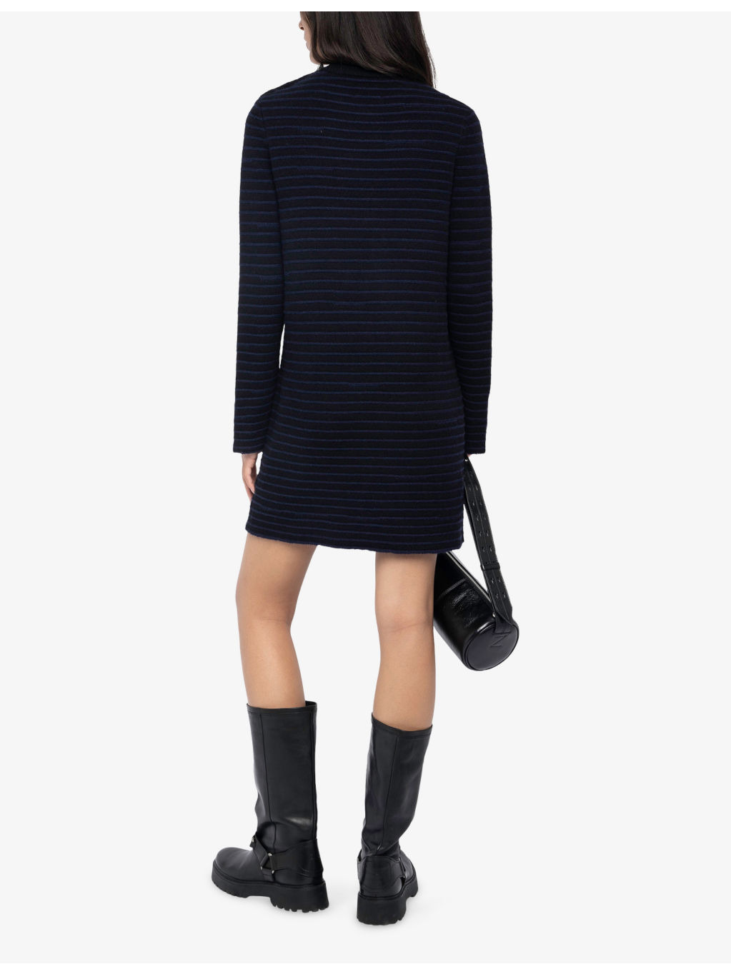 Striped Knitted Wool and Cashmere Mini Dress - 4