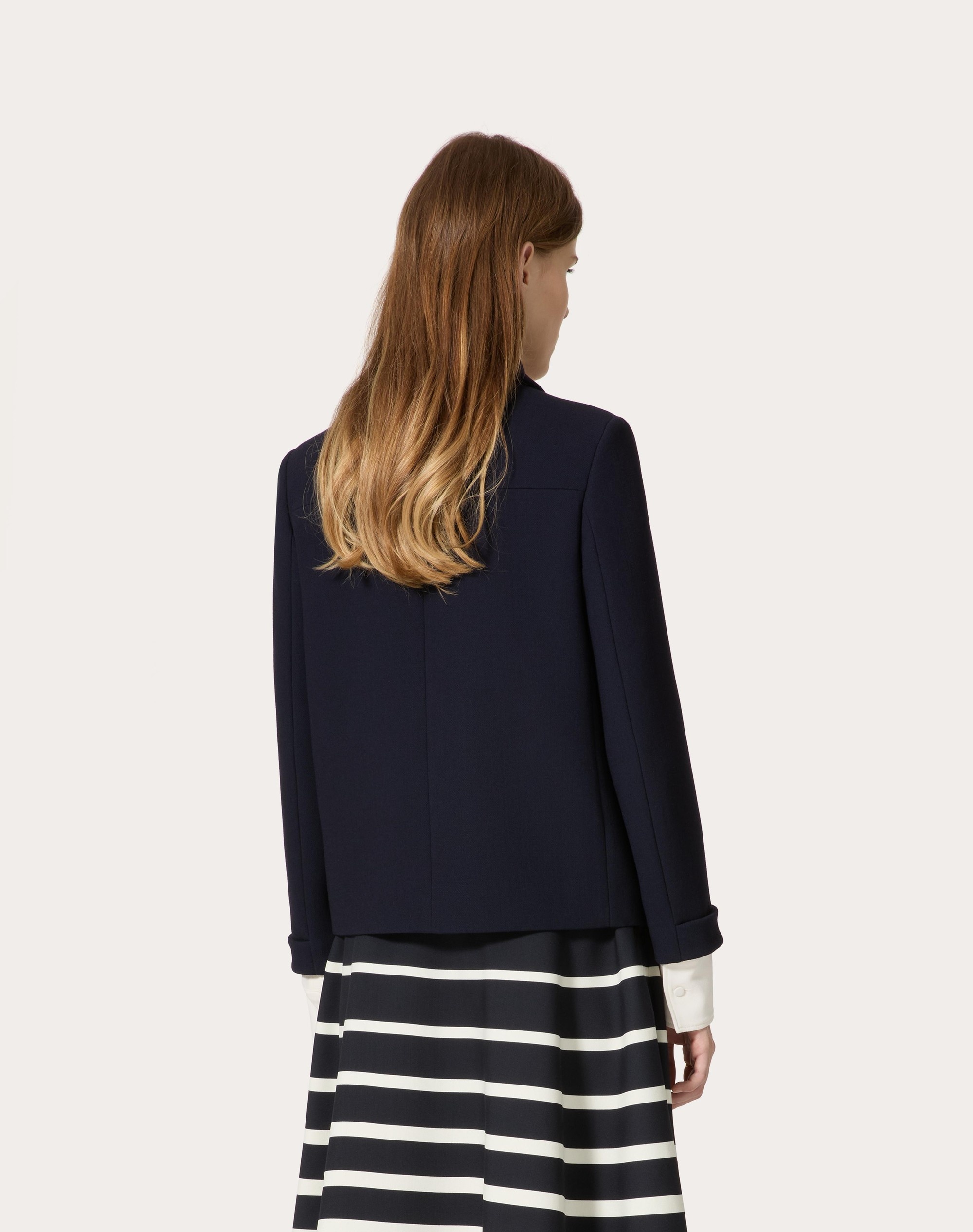 TEXTURE DOUBLE CREPE PEACOAT - 4