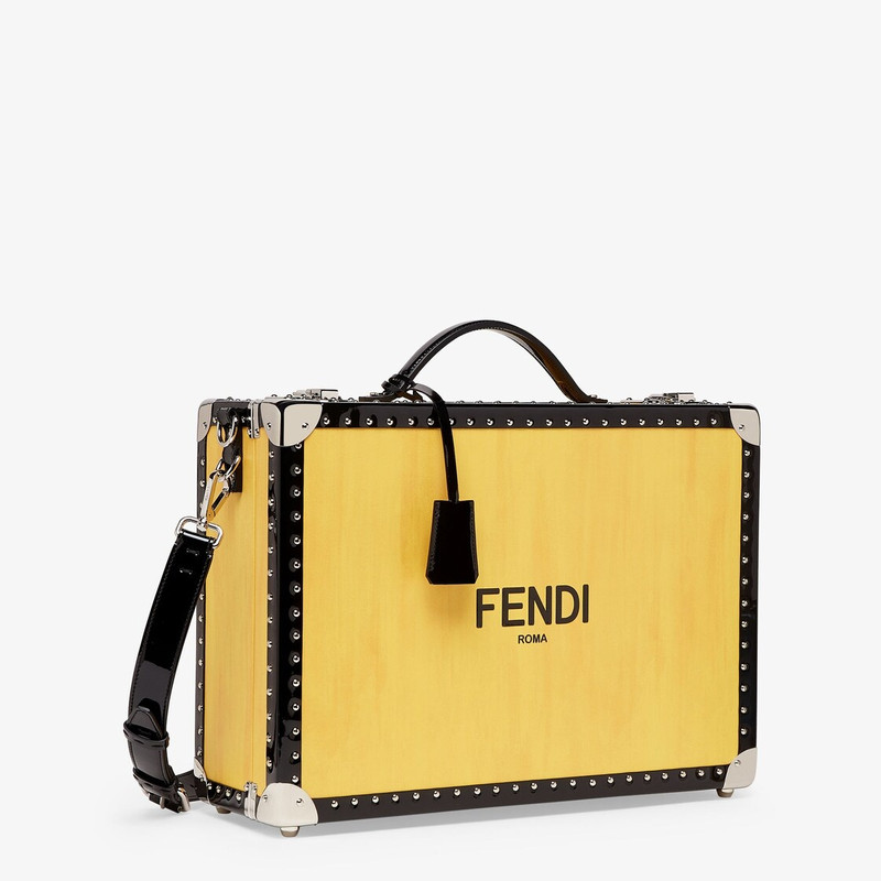 FENDI Yellow leather suitcase outlook