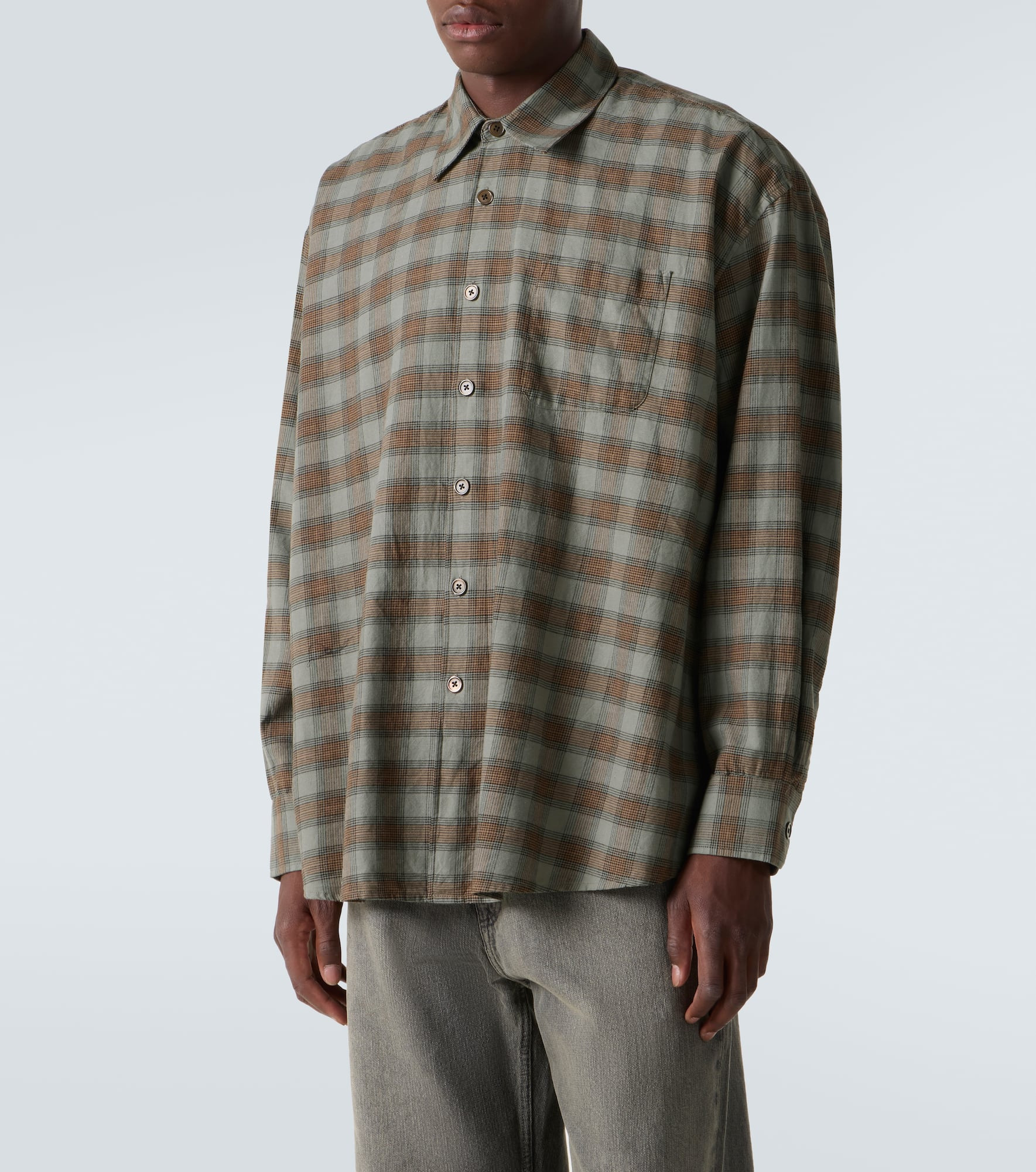 Borrowed checked cotton flannel shirt - 3