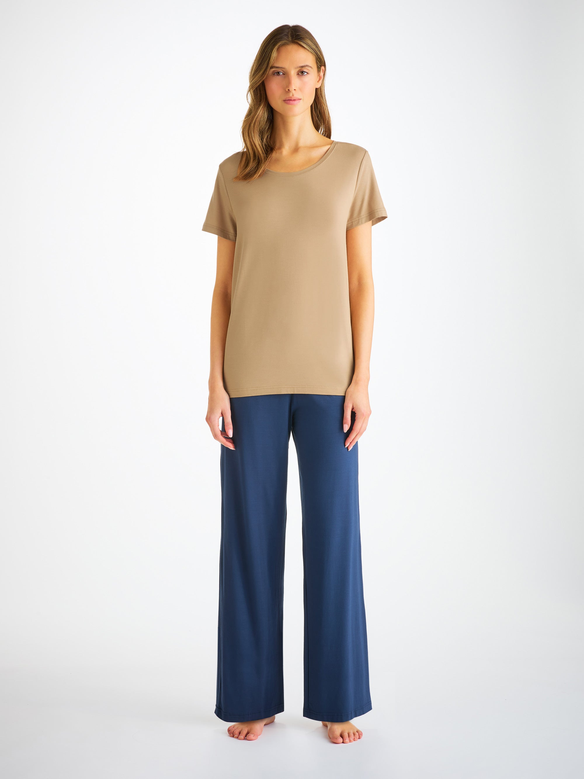 Women's T-Shirt Lara Micro Modal Stretch Camel - 5