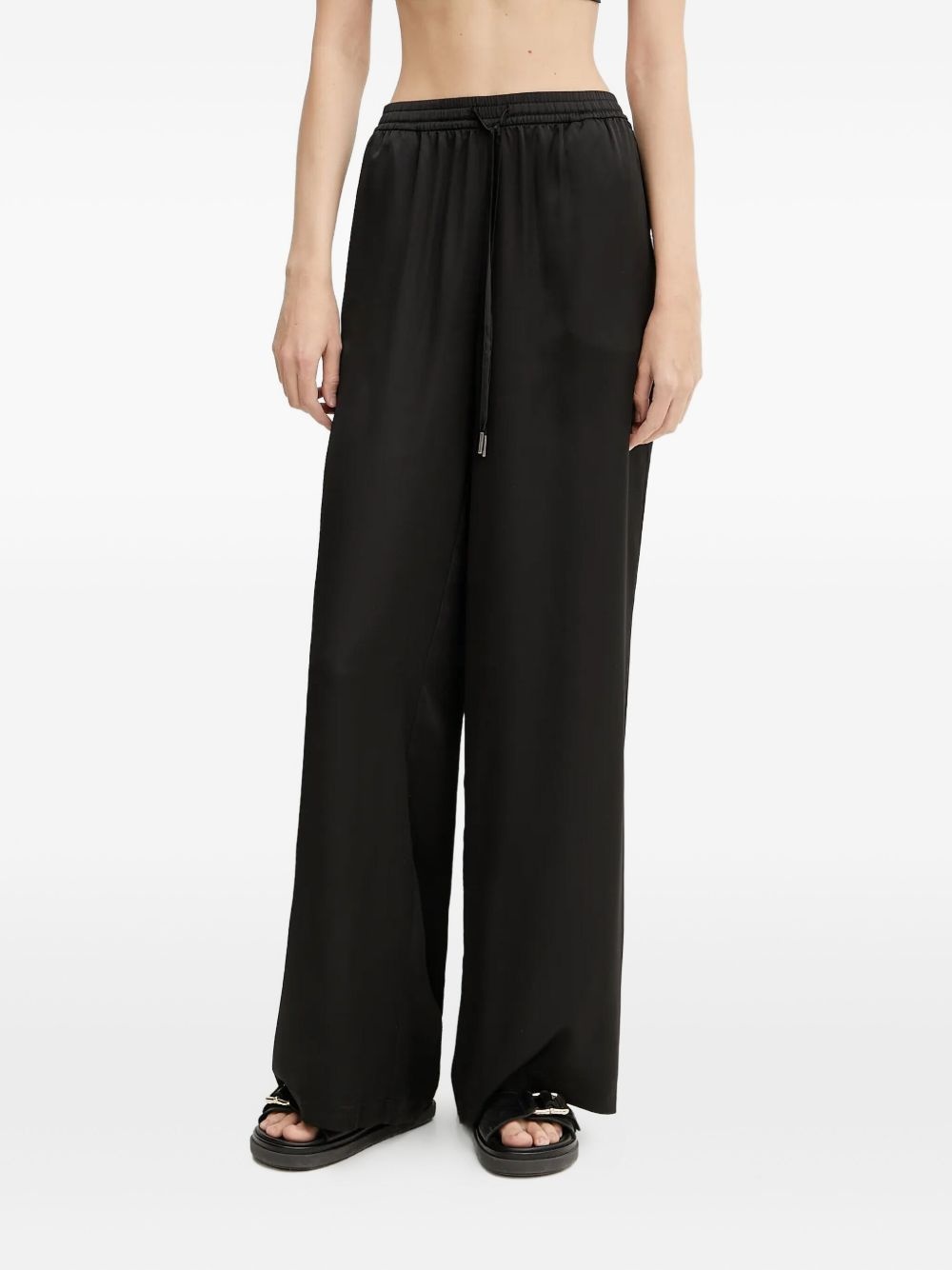drawstring wide-leg trousers - 1