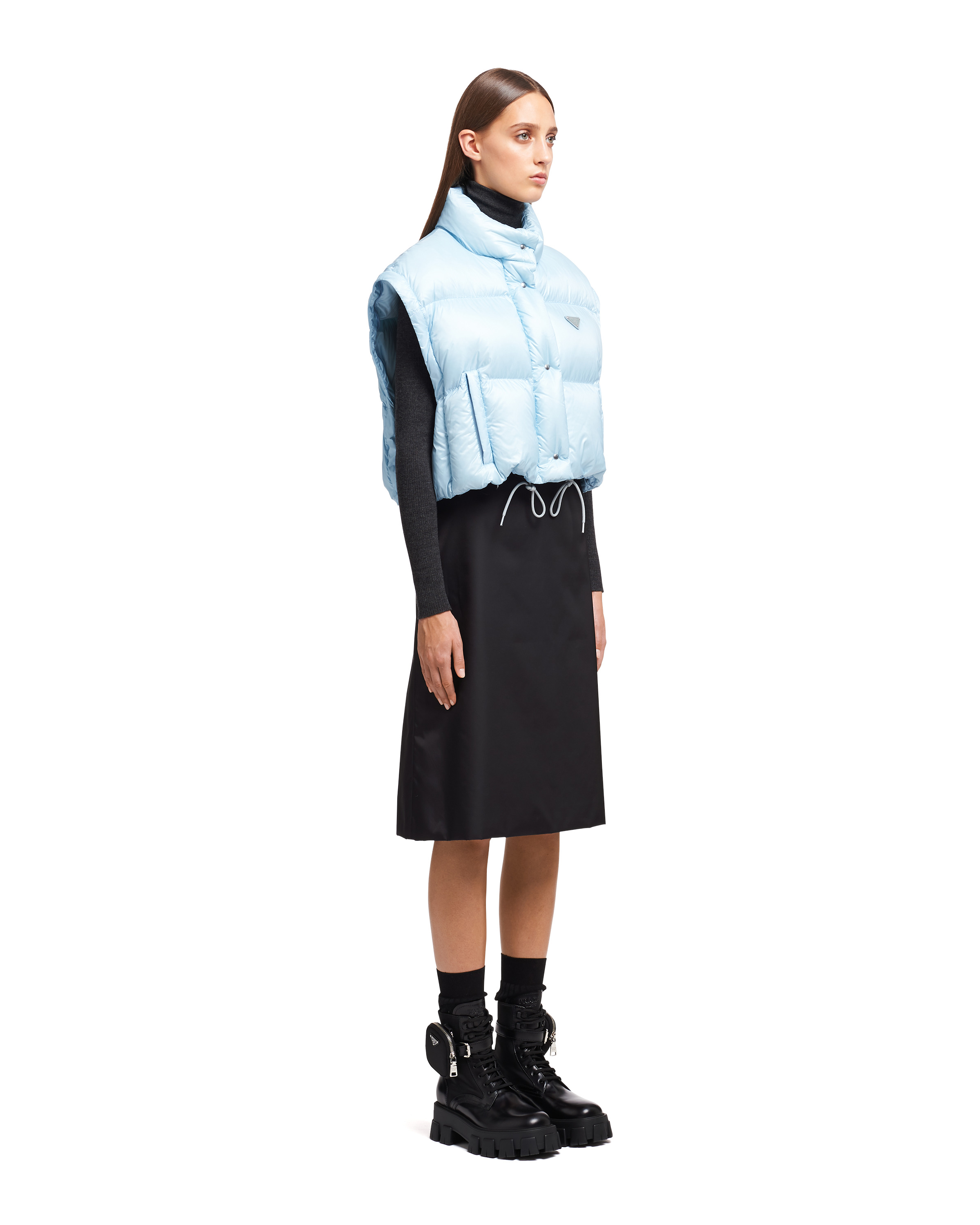 Prada Re-Nylon cropped convertible down jacket | REVERSIBLE
