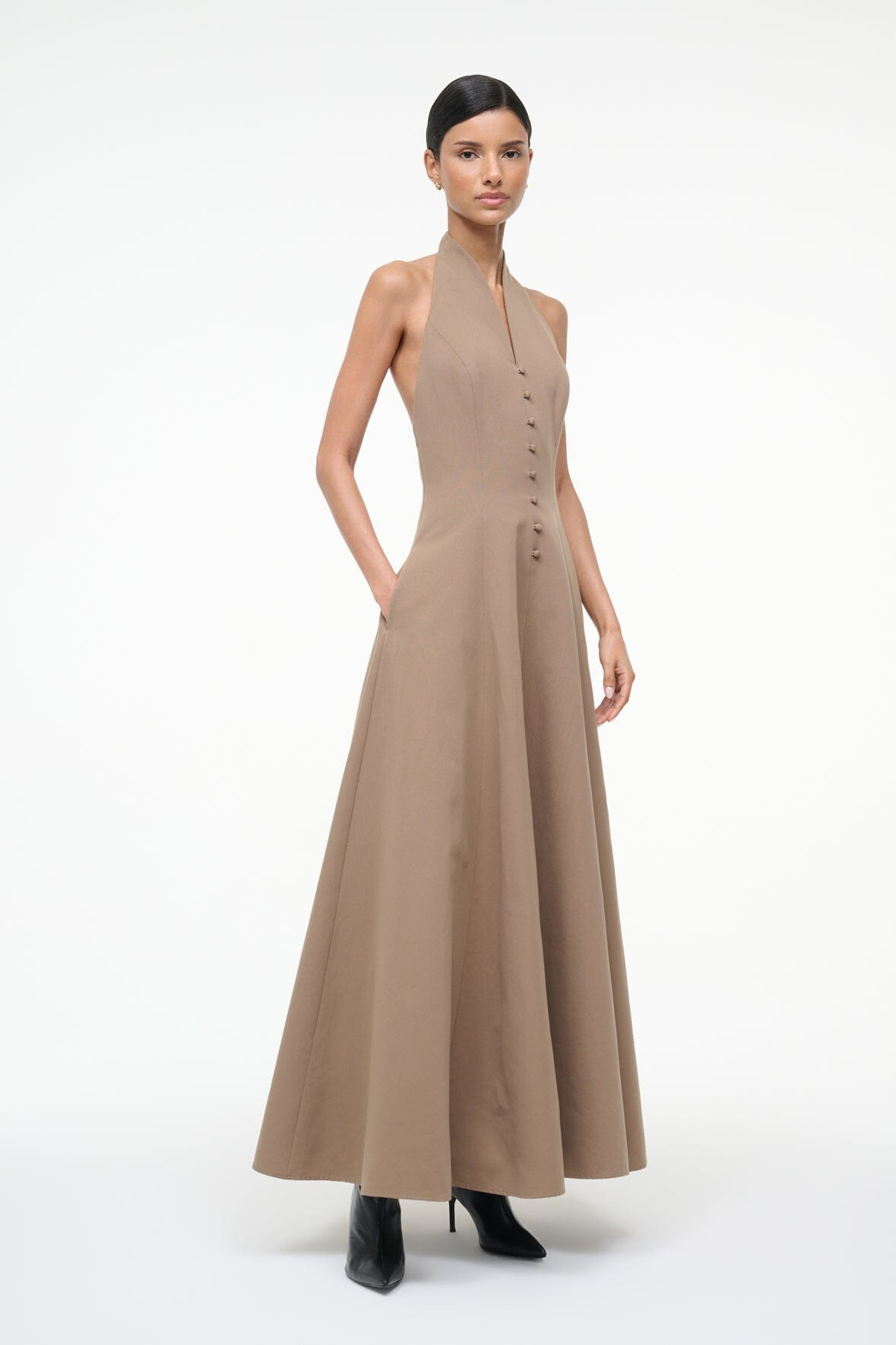STAUD STELLA DRESS TAUPE - 3