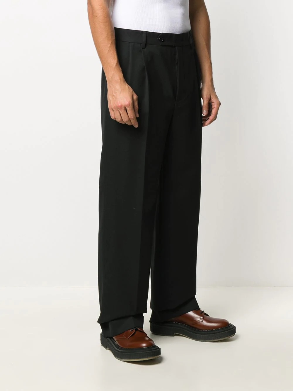 wide-leg tailored gabardine trousers - 3