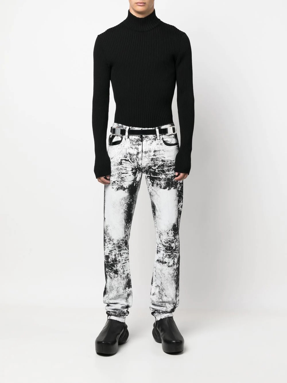 treated monochrome skinny-jeans - 2