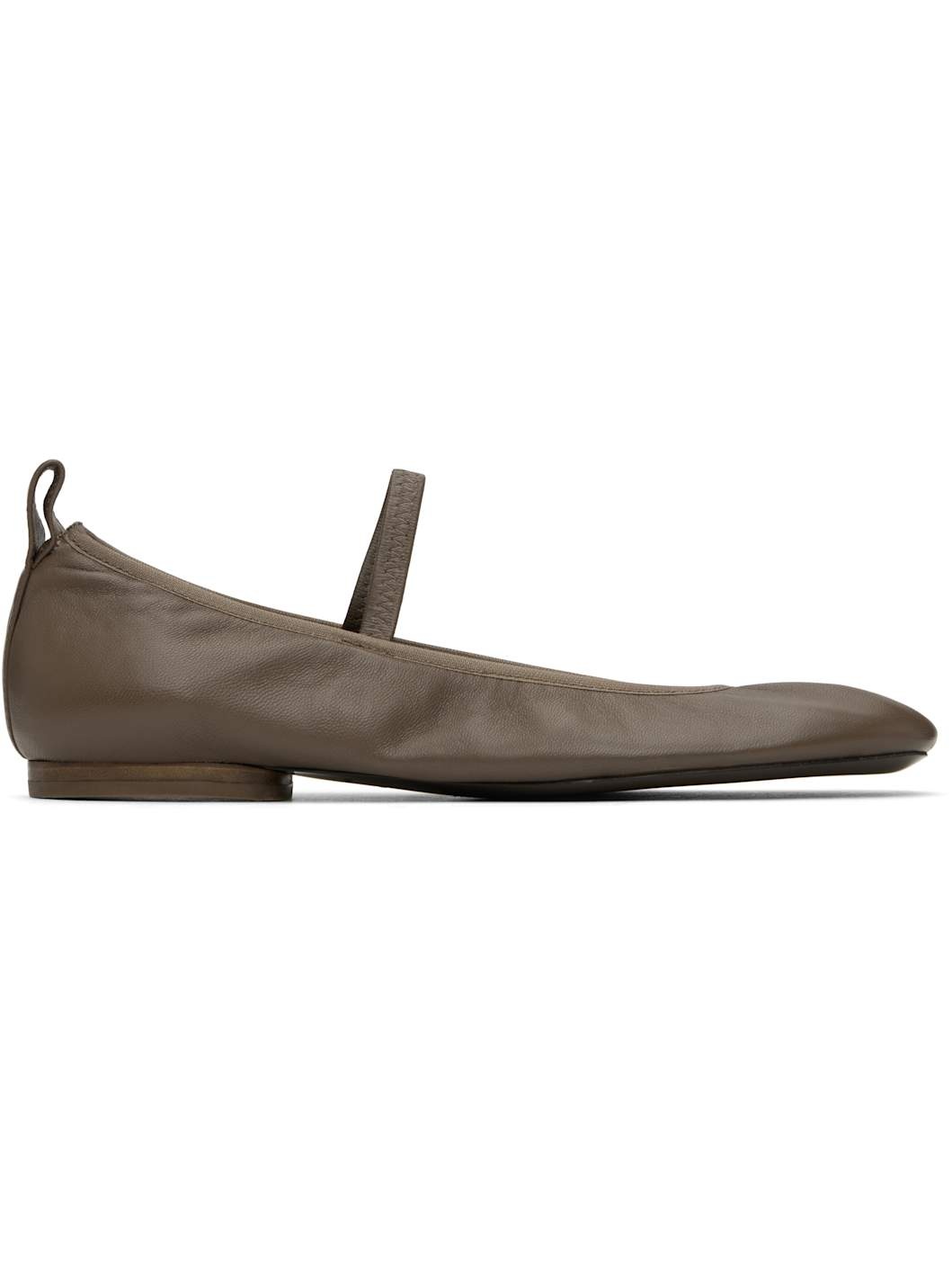 Taupe Square Flat Ballerina Flats - 1
