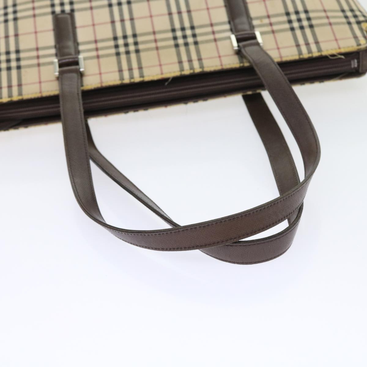 Burberry Nova Check Tote Bag Nylon Canvas Beige - 8