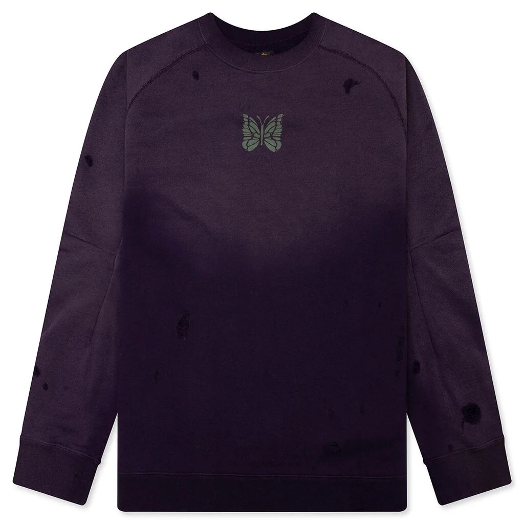 DECONSTRUCTED SWEATSHIRT - PURPLE - 1
