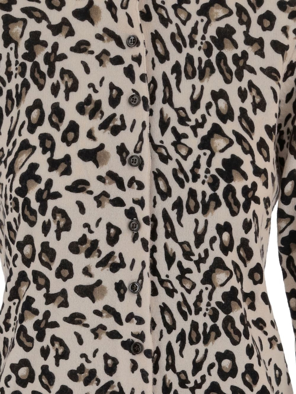 leopard-print crew-neck cardigan - 3
