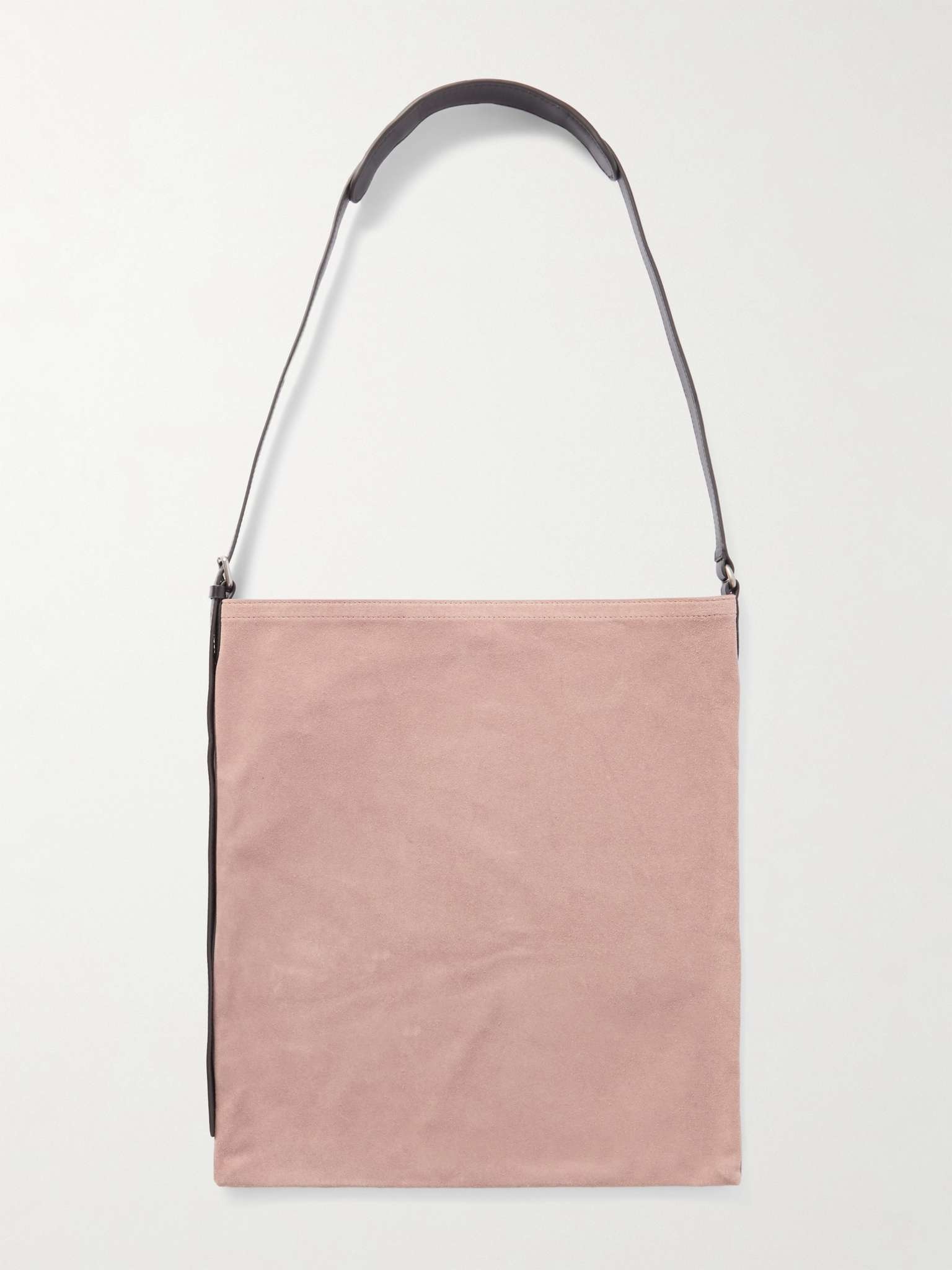 Leather-Trimmed Suede Tote Bag - 1