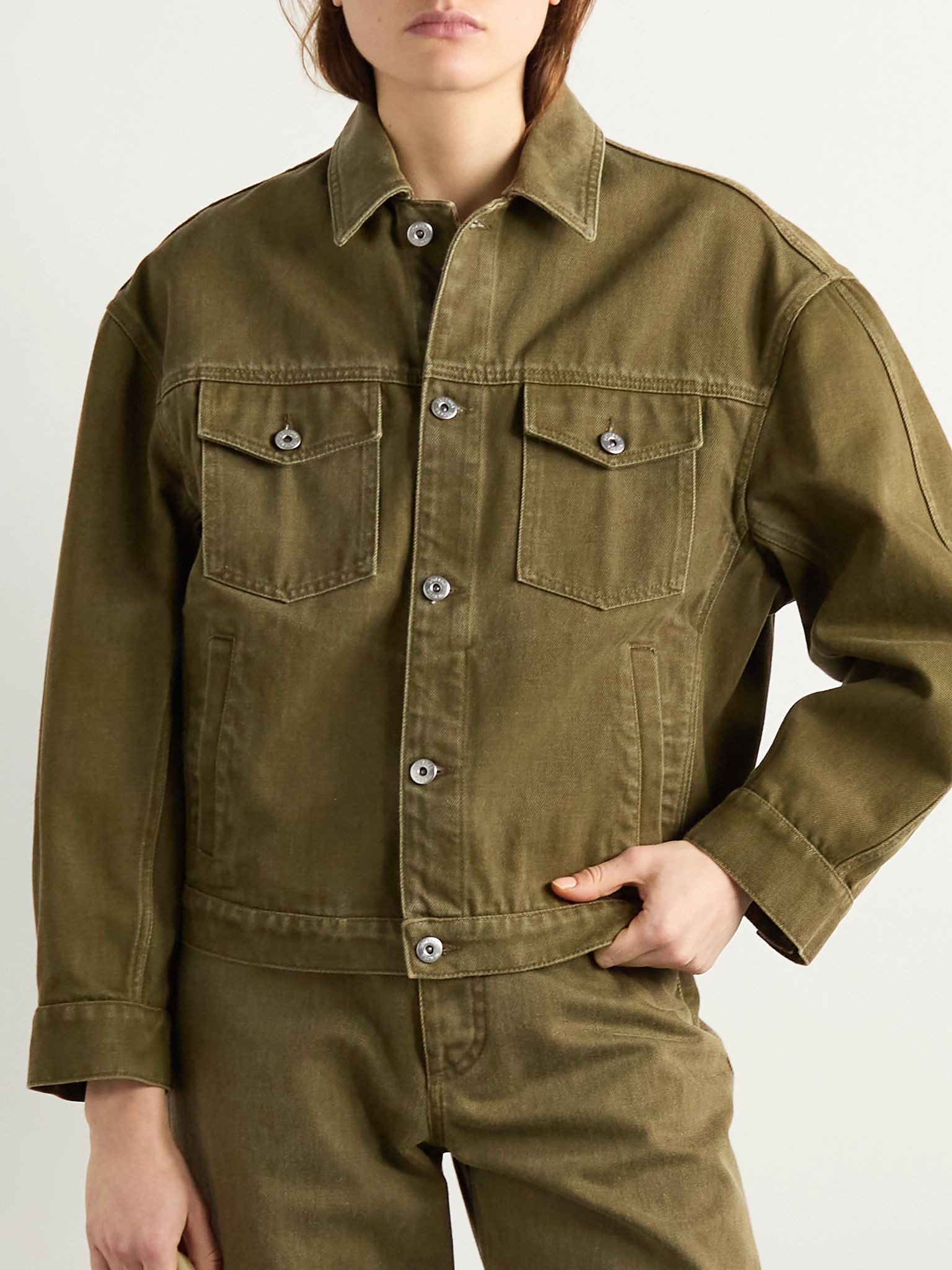 Denim jacket Army green - 3