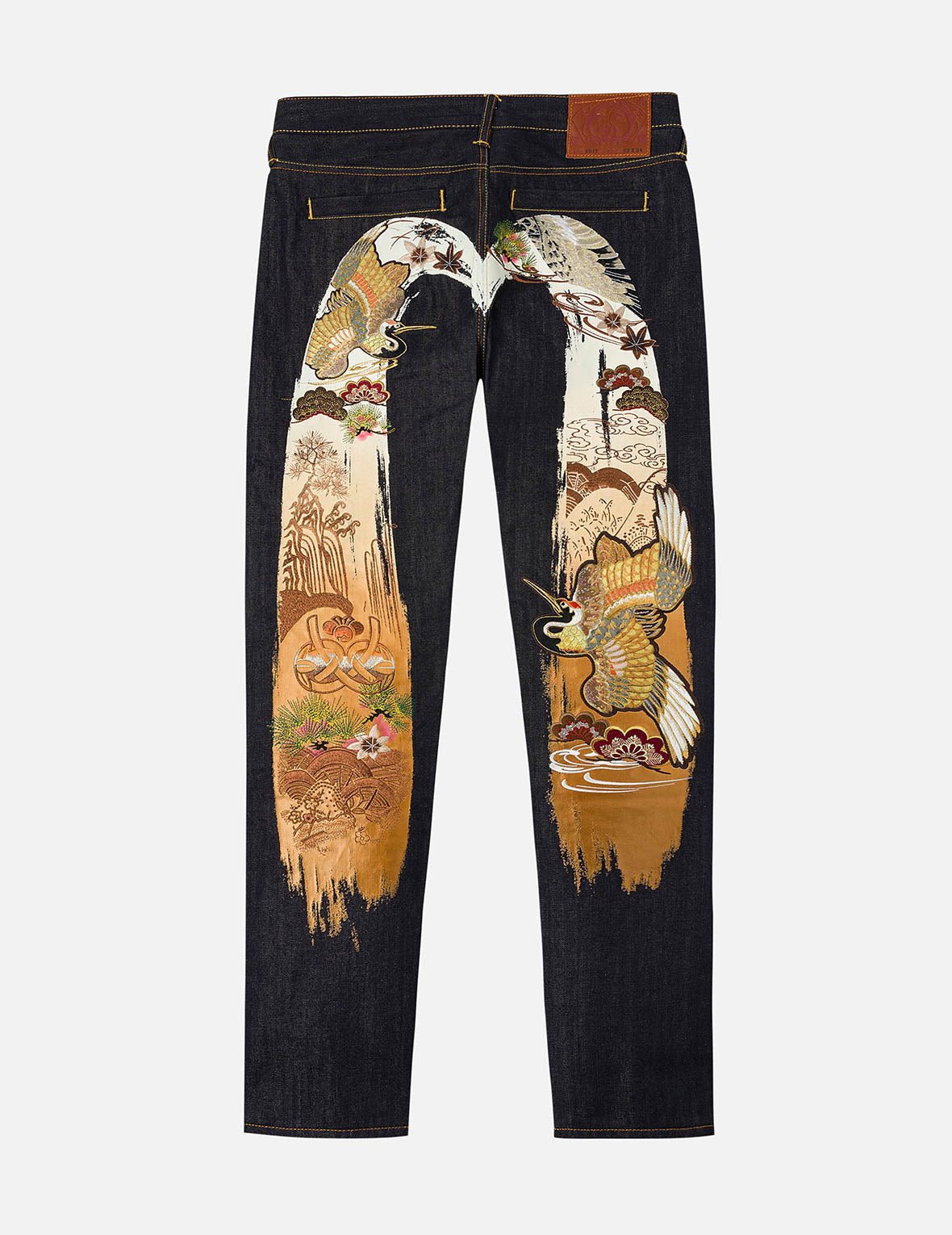 Grateful Crane Daicock Print Taper Jeans - 3