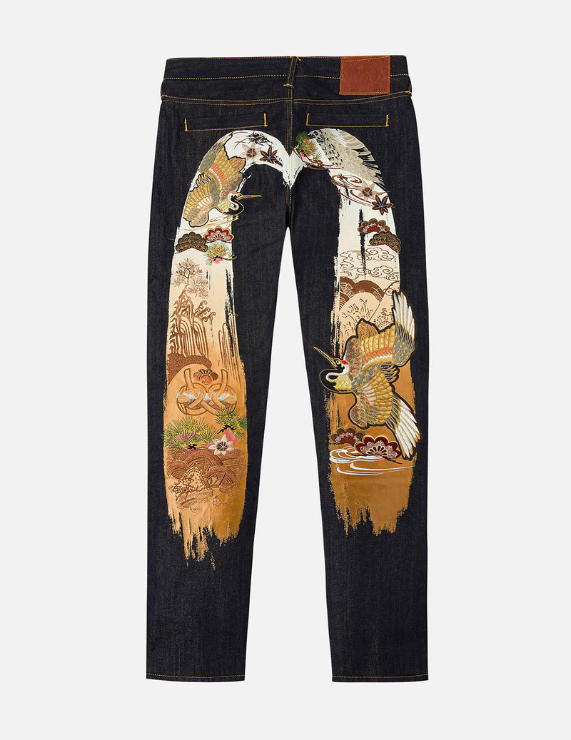 Grateful Crane Daicock Print Taper Jeans 3