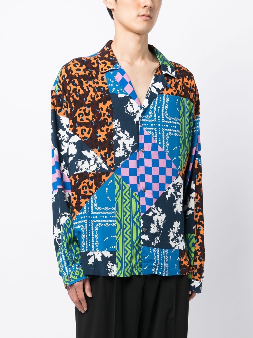 MIX-PRINT CAMP COLLAR SHIRT - 2