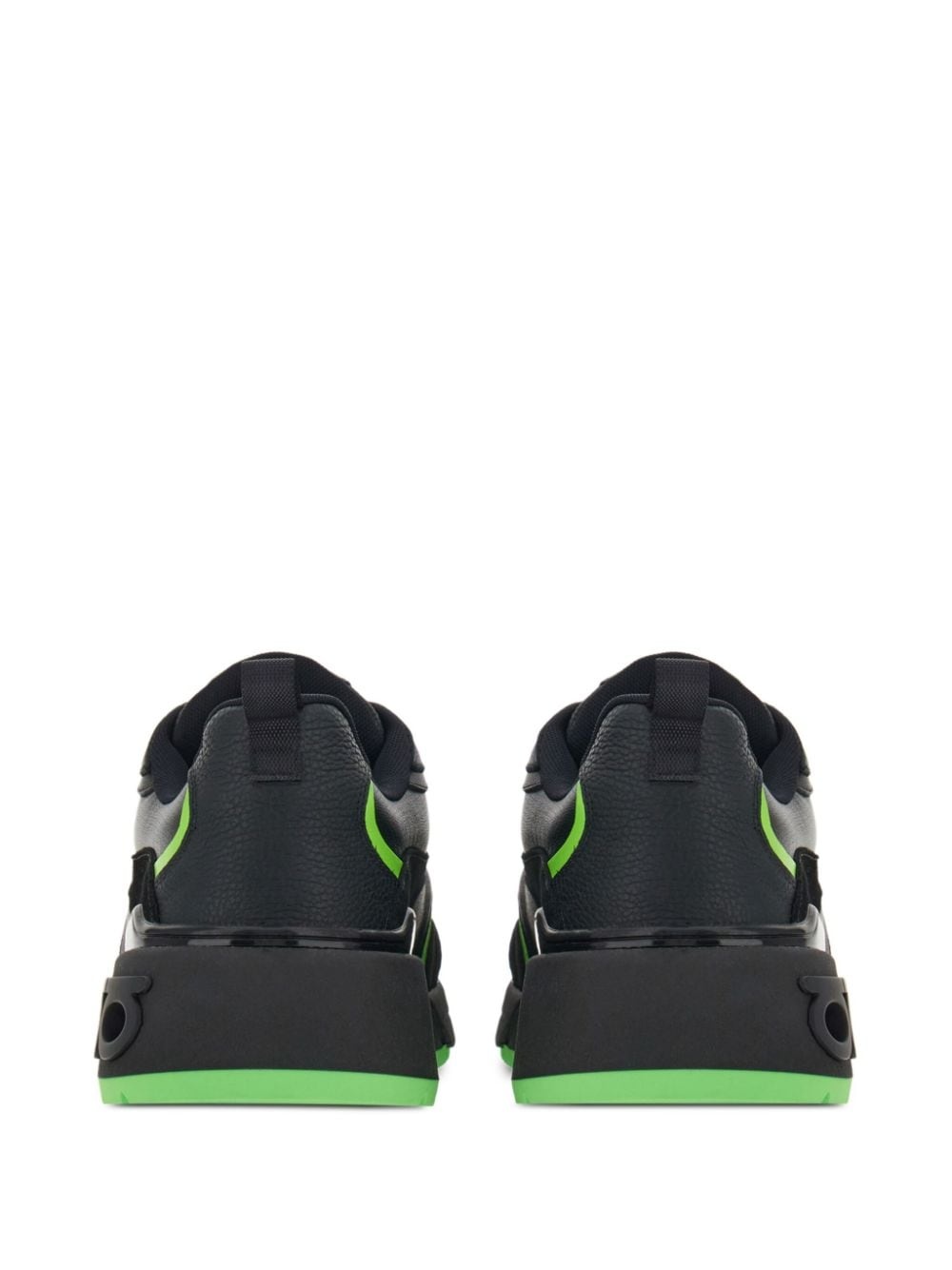 logo-embossed leather sneakers - 3