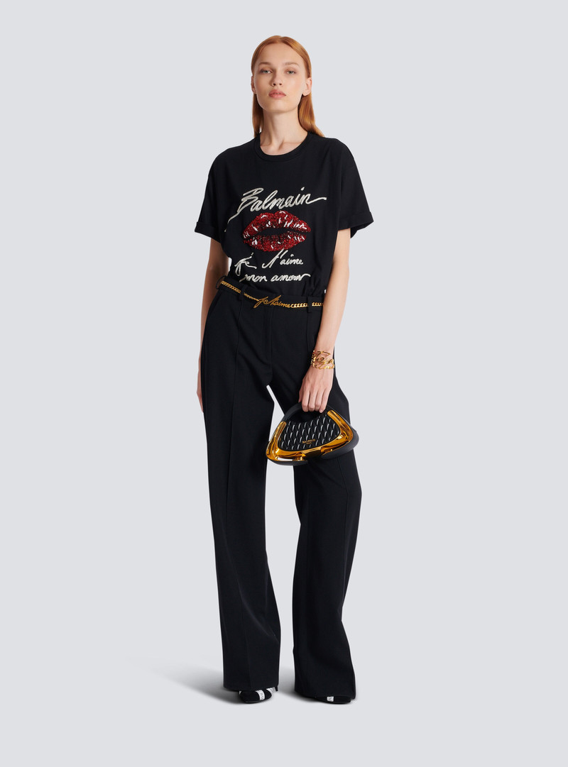 Balmain Short-sleeved T-shirt with Kiss embroidery outlook