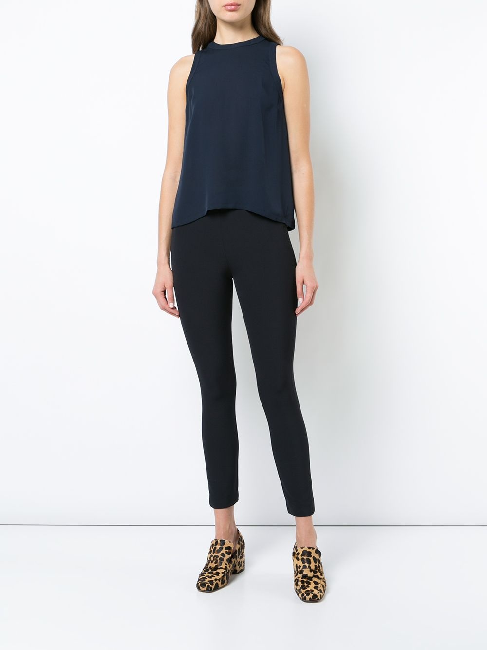 zip back cropped trousers - 2
