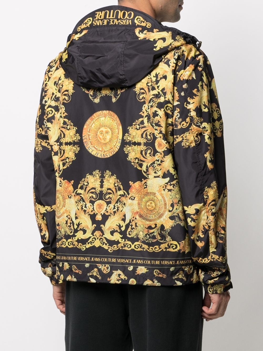 baroque-print hooded windbreaker - 4