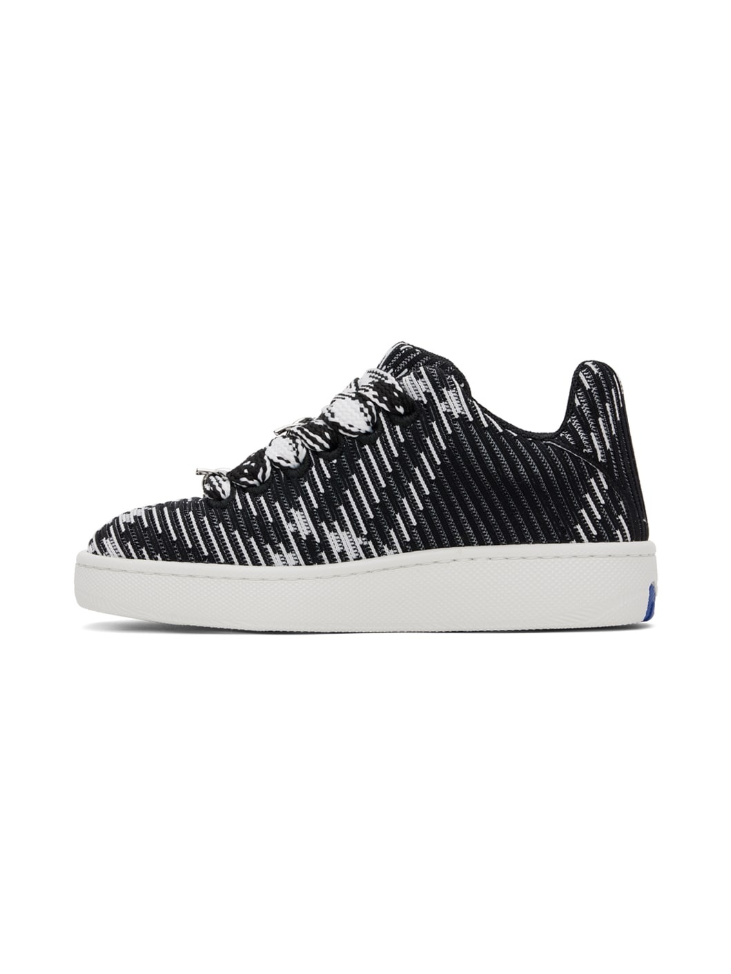 Black & White Check Knit Box Sneakers - 3