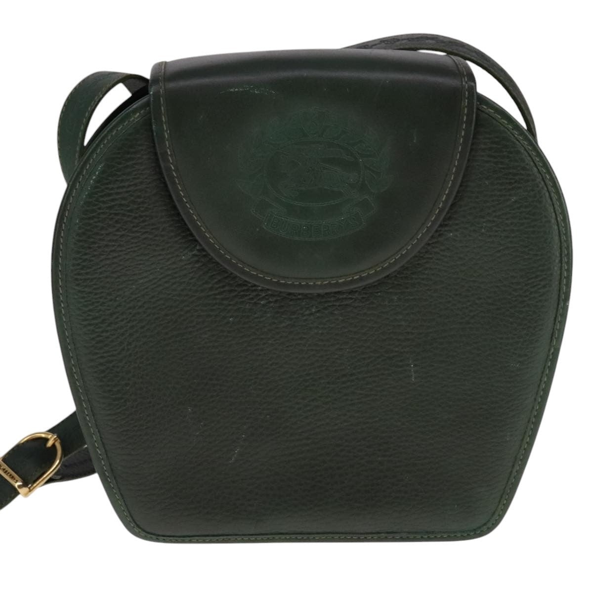 Burberry Shoulder Bag Leather Green - 2