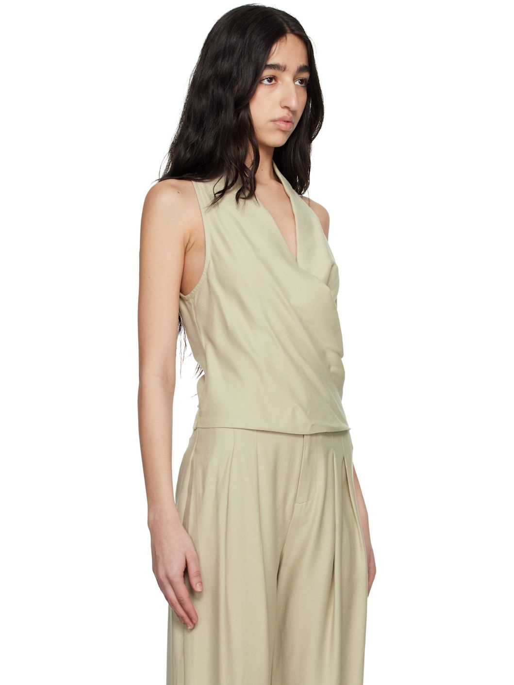 Beige Anka Wrap Top - 2