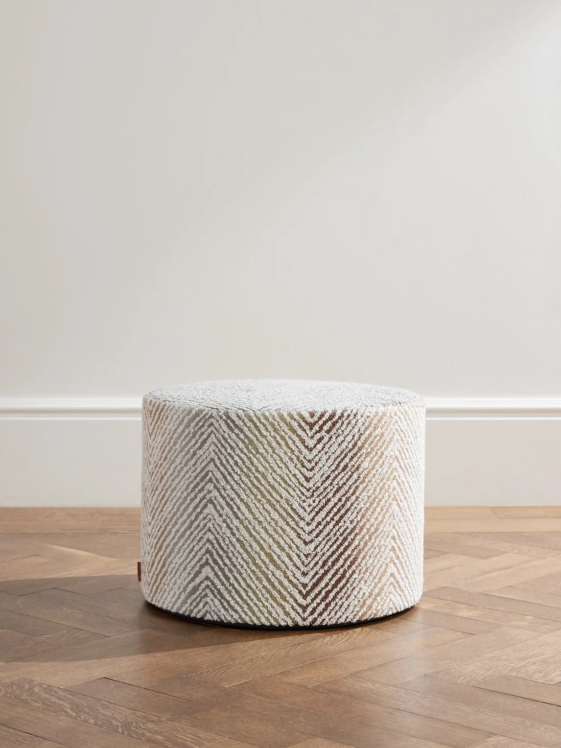 Island Outdoor Canvas-Trimmed Bouclé Ottoman - 1