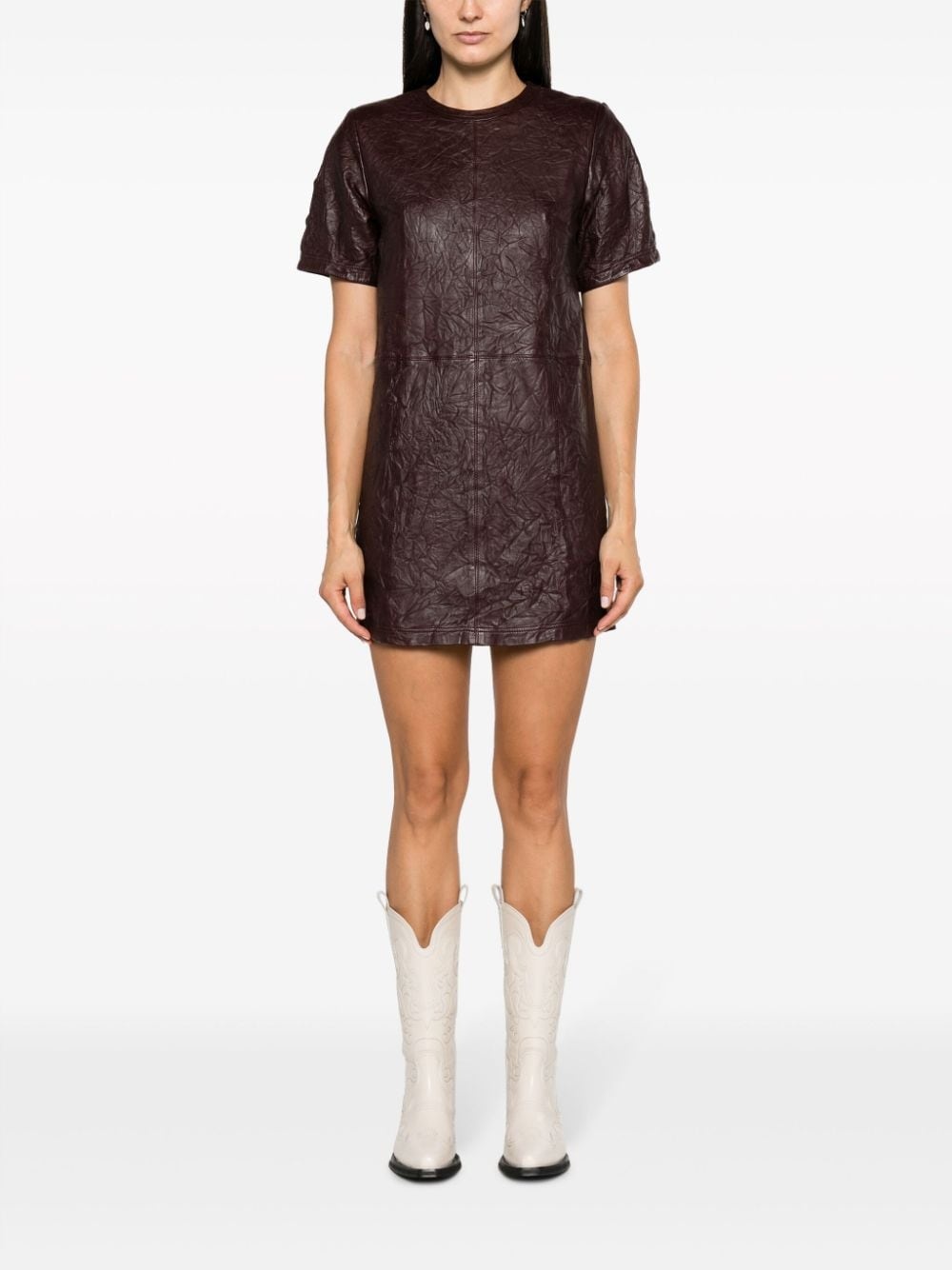 Riddy creased leather minidress - 2