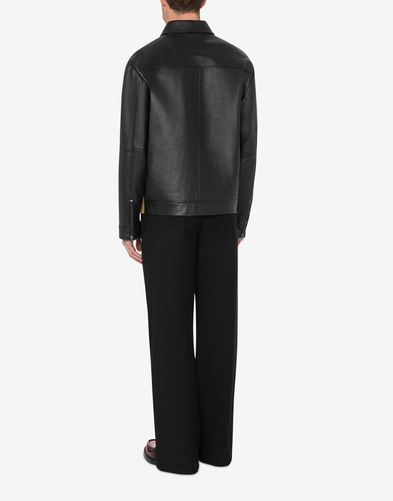 OVAL PATCH NAPPA LEATHER AND KNITTED JACKET 3