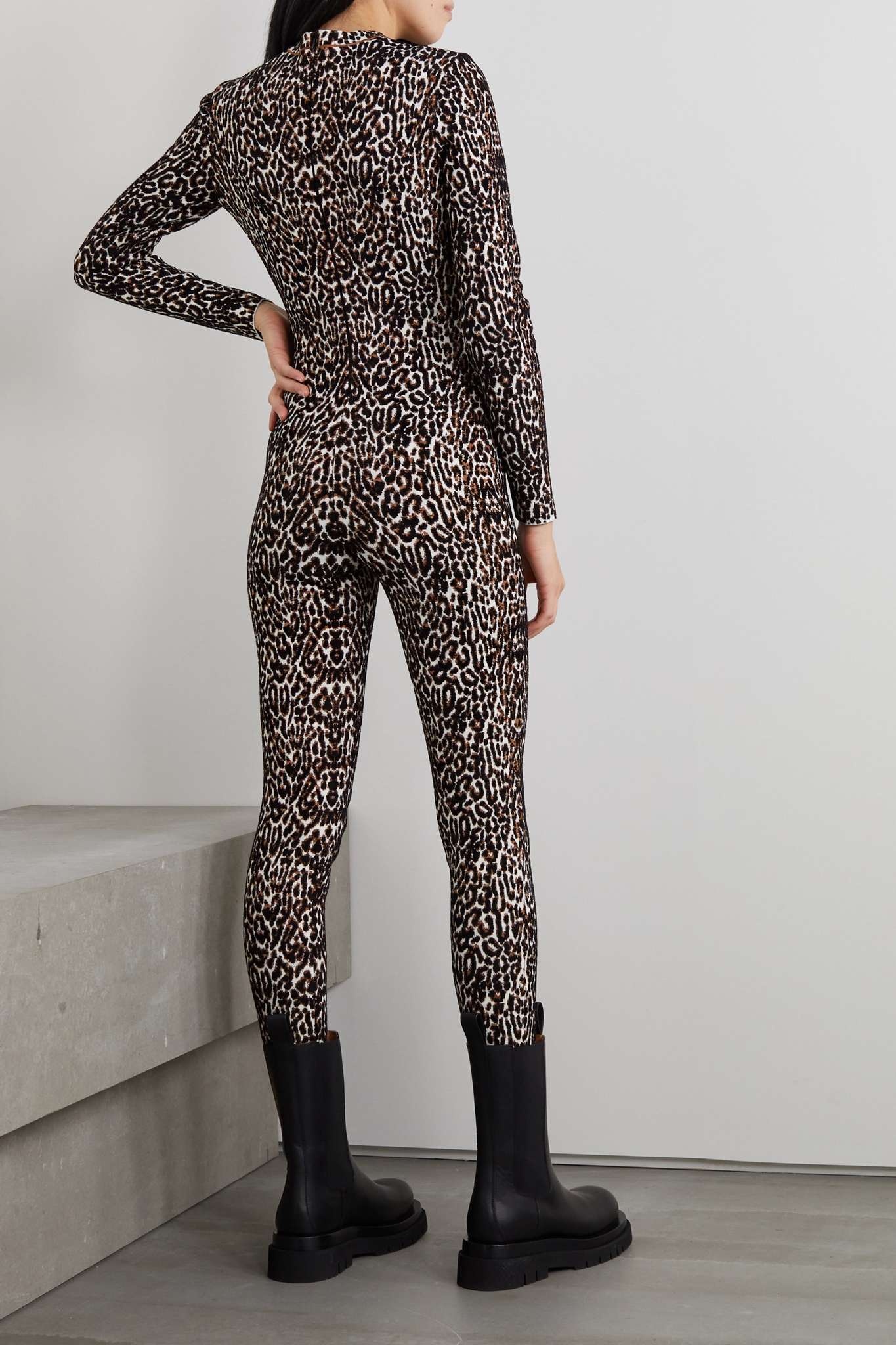 Leopard jacquard-knit jumpsuit - 4