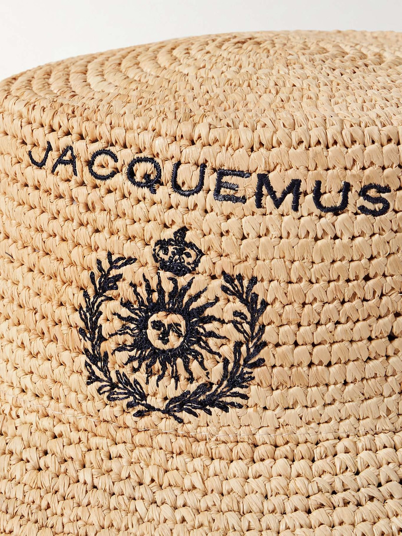 JACQUEMUS Le Pesco embroidered raffia bucket hat Neutral outlook