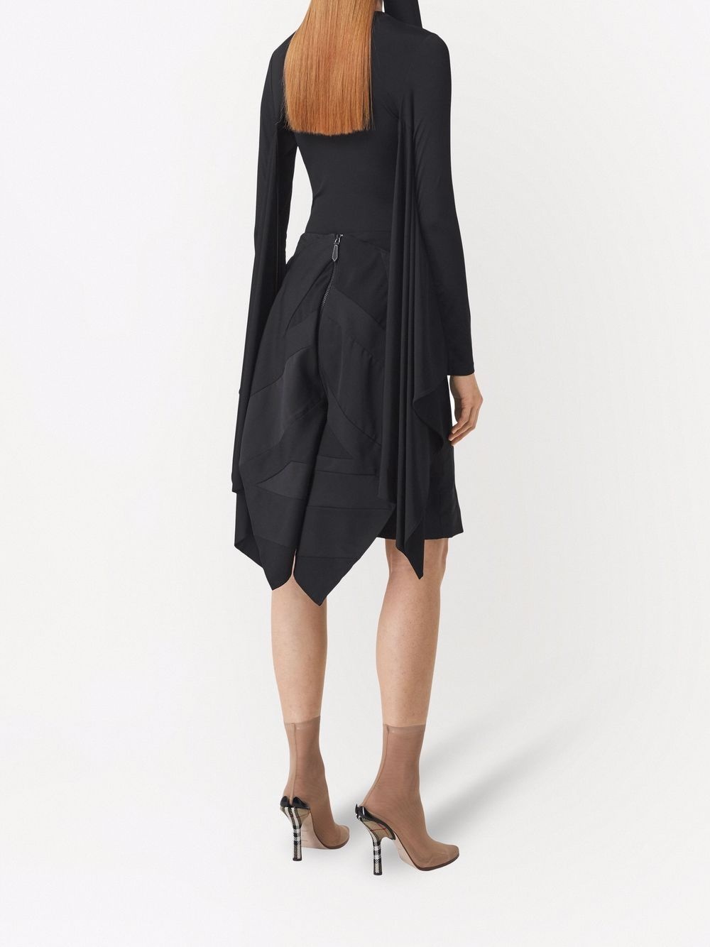 flag drape-detail skirt - 4
