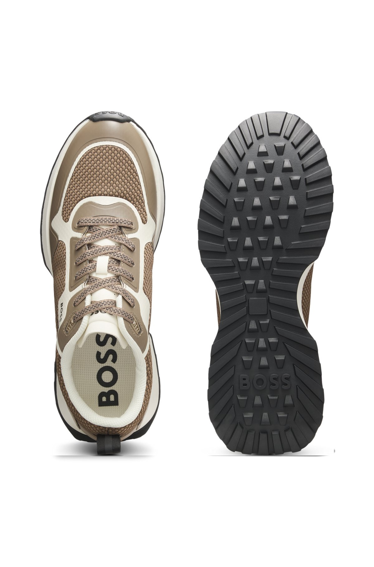 MIXED-MATERIAL TRAINERS WITH MESH DETAILS AND BRANDING - 3