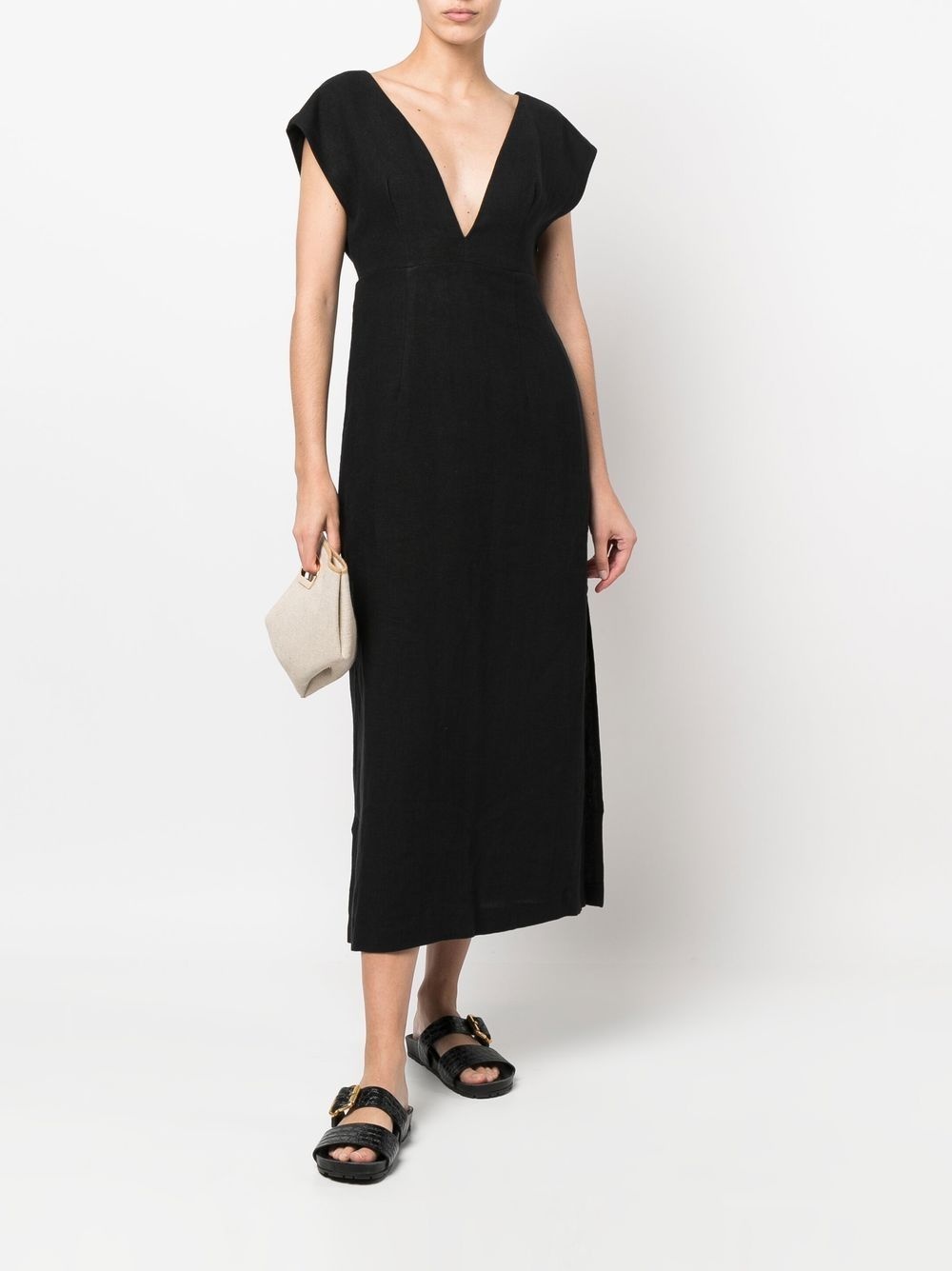 Origami linen midi dress - 2