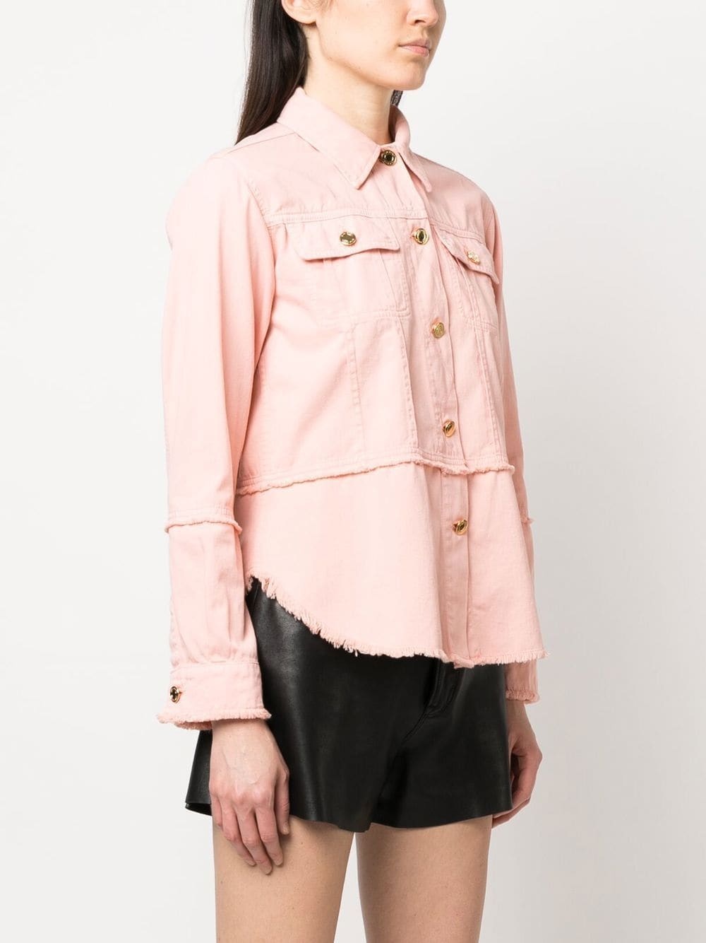 button-front denim shirt - 3
