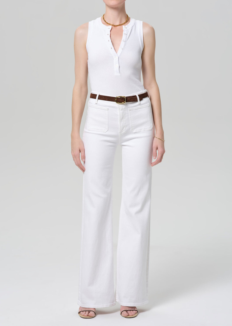 Kimberly Patch Pocket Flare In Soft White - 1
