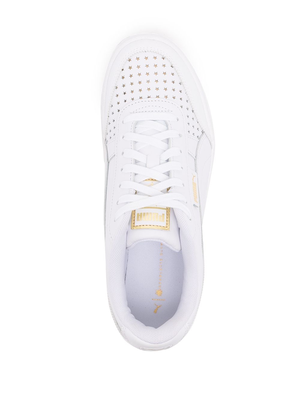 perforated lace-up trainers - 4