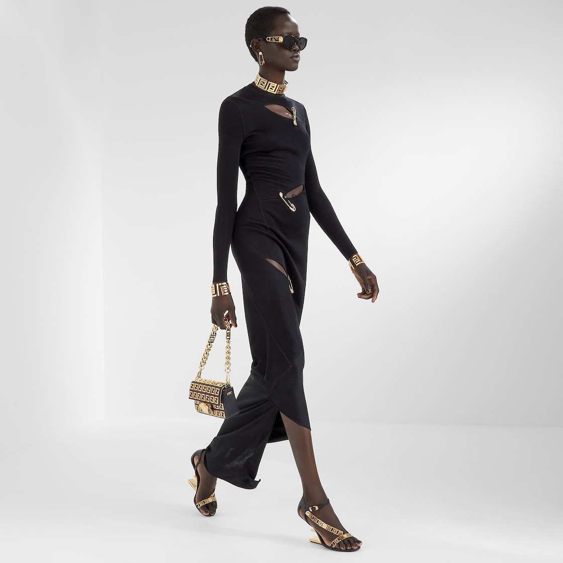Fendace dress in black viscose - 4