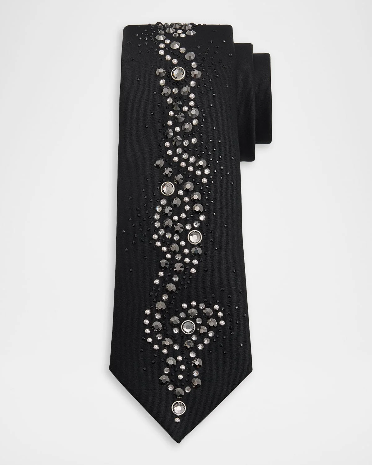 Men's Wool Blend Medusa Rhinestone-Embellished Tie - 1